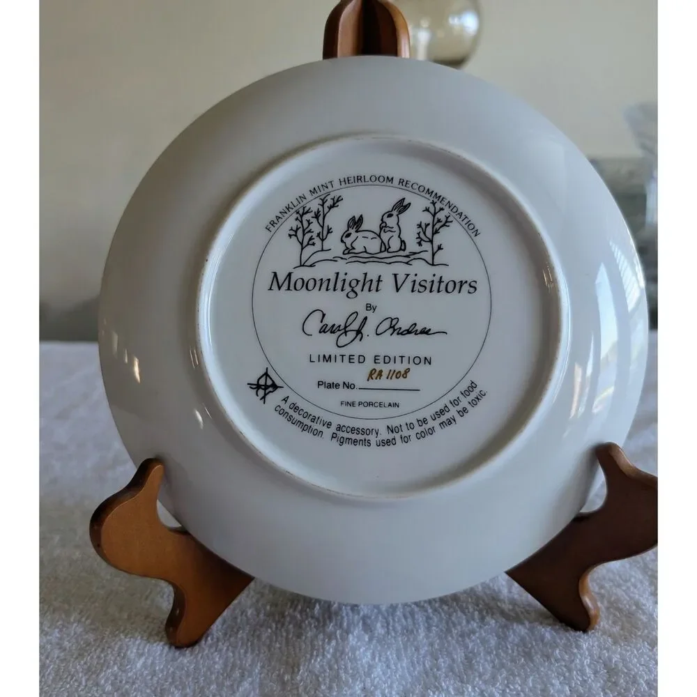 Franklin Mint Moonlight Visitors Carol J Endres Porcelain Plate